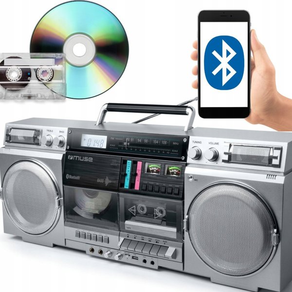 Ραδιόφωνο Muse BOOMBOX MUSE M-380 GBS GHETTO ασημί