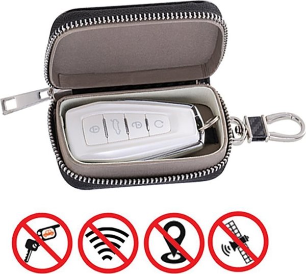 Car Radio Hurtel Αντικλεπτική θήκη για κλειδιά αυτοκινήτου που μπλοκάρει ραδιοκύματα Faraday Box Faraday Cage Μαύρο