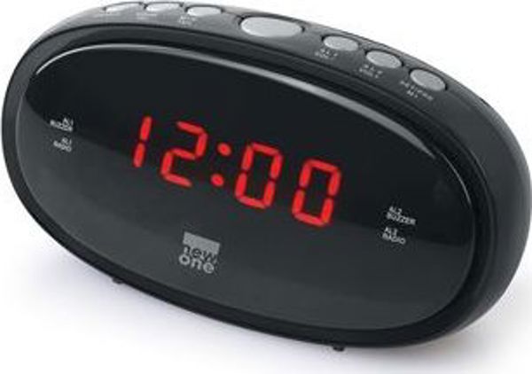 Ραδιόφωνο ξυπνητήρι New One Clock-radio CR100 Black, λειτουργία συναγερμού