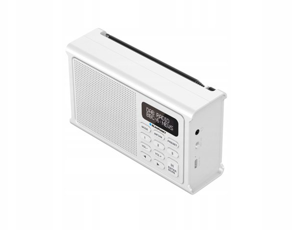 Ψηφιακό Ραδιόφωνο DR 3WH Λευκό με Μπαταρία (DAB+/FM/RDS/BT/Ρολόι/Ξυπνητήρι)