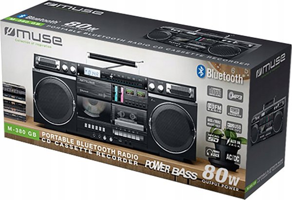 Muse Boombox M-380 GB Ραδιοκασετόφωνο, Μαύρο