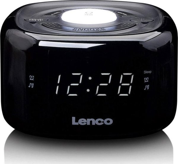 Lenco CR-12 Ραδιόφωνο Ξυπνητήρι με Ψηφιακό Δέκτη FM, Οθόνη LED, Μαύρο