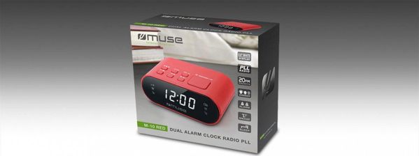 Ραδιόφωνο Ξυπνητήρι Muse M-10 Red, Επιτραπέζιο Ψηφιακό Ρολόι με Alarm