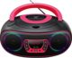 Denver TCL-212BT Φορητό CD Player & Ραδιόφωνο FM με Bluetooth & Φωτισμό LED, Ροζ, 26cm