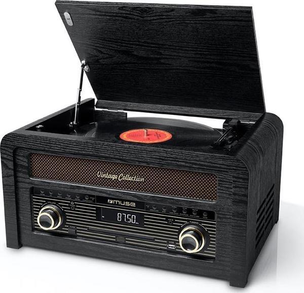 Muse MT-115W Πικάπ Micro System με Bluetooth, CD Player, USB, AUX και Ραδιόφωνο FM, Ξύλινο