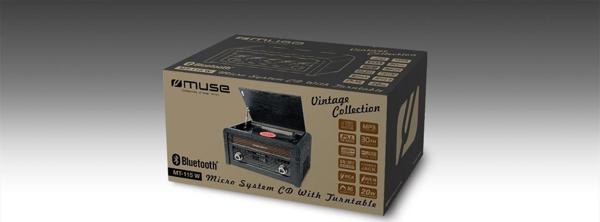 Muse MT-115W Πικάπ Micro System με Bluetooth, CD Player, USB, AUX και Ραδιόφωνο FM, Ξύλινο