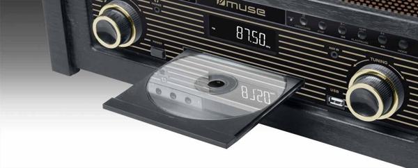 Muse MT-115W Πικάπ Micro System με Bluetooth, CD Player, USB, AUX και Ραδιόφωνο FM, Ξύλινο