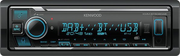 Kenwood KMM-BT508DAB Ραδιόφωνο Αυτοκινήτου 1 DIN με Bluetooth, Hands-Free & Υποστήριξη FLAC, Μαύρο