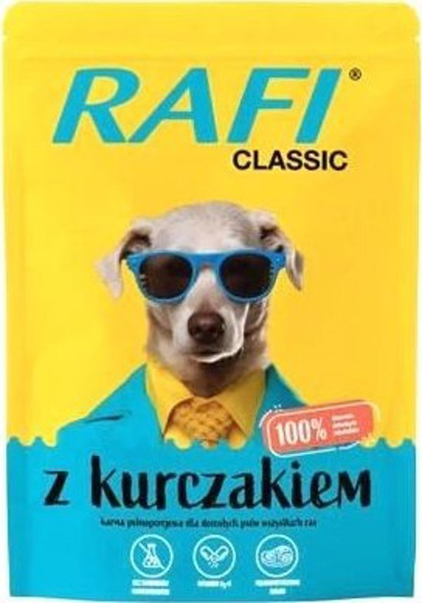 Rafi Rafi Υγρή Τροφή για Σκύλους Κοτόπουλο Σακουλάκι 400g