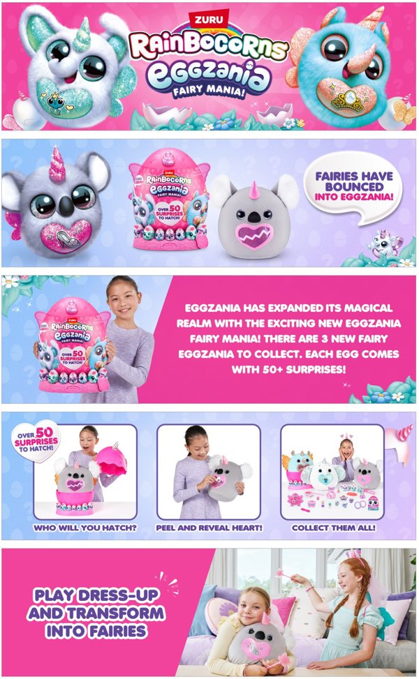 RAINBOCORNS Eggzania Fairy Mania S1 - Λούτρινο Έκπληξη