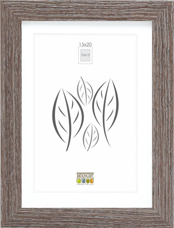 Κορνίζα Deknudt S66KH3, 15x20 εκ., Ξύλινη Γκρι Δρυς με Passepartout