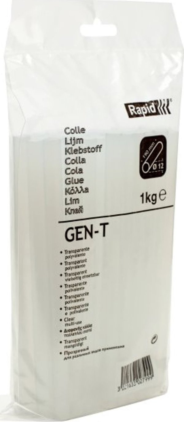 Rapid Rapid GEN-T Κόλλα D12x190mm 1Kg Σακούλα. Διαφανής, καθολική.AT12 - P-09-001 - 190