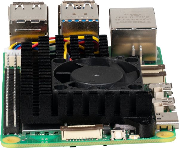 Ψύκτρα Raspberry Pi με ανεμιστήρα, Raspberry Pi 5 B, μαύρο