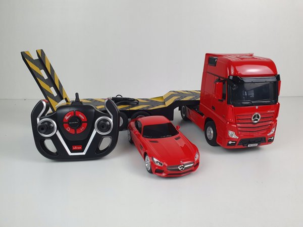 Rastar RASTAR truck with car RC Mercedes-Benz Actros Red/Yellow/Silver, 74940