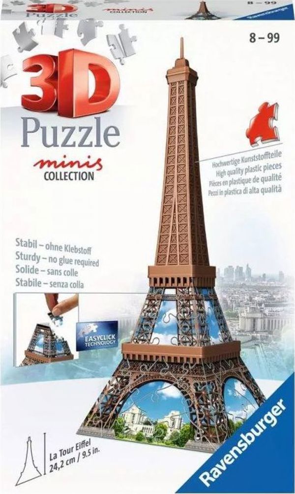 Ravensburger 3D Puzzle Πύργος του Άιφελ 54 Κομμάτια, 23.9cm, Τεχνολογία Easy-Click