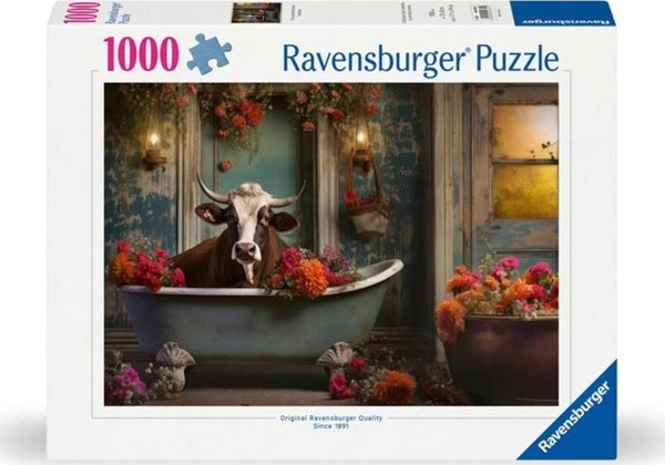 Ravensburger Παζλ 1000 Αγελάδα στο μπάνιο 13824970 4005555007821
