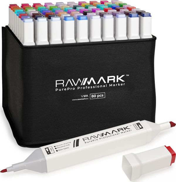 rawmark Promarkery αλκοολούχα purePRO σετ 80 χρωμάτων