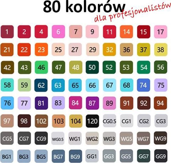 rawmark Promarkery αλκοολούχα purePRO σετ 80 χρωμάτων