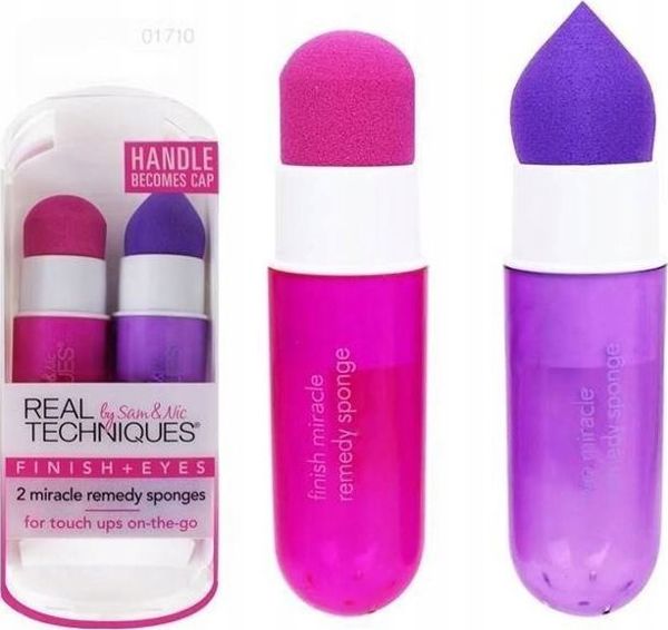 Real Techniques Σετ Finish + Eyes 2 Miracle Remedy Sponges ταξιδιωτικά σφουγγαράκια μακιγιάζ