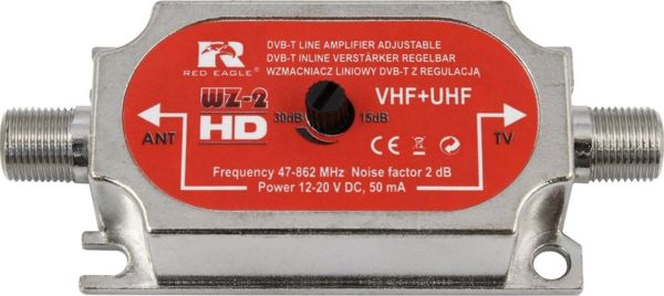 Ενισχυτής κεραίας γραμμής DVB-T Red Eagle με ρύθμιση +30dB