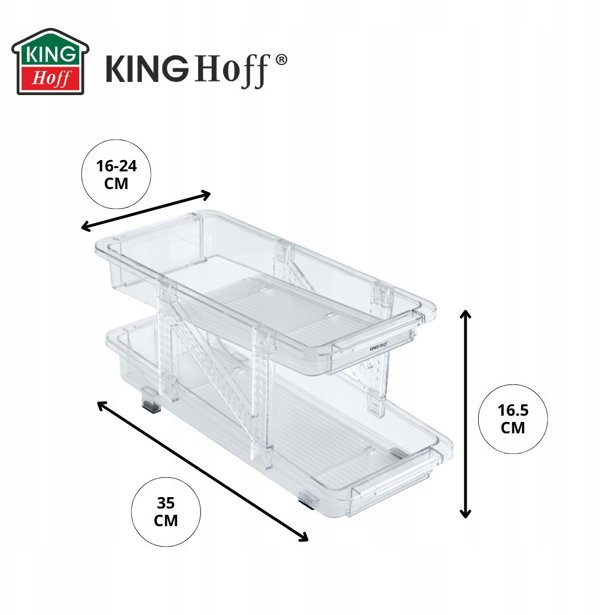 KingHoff Ρυθμιζόμενος Οργανωτής Κονσερβών KH-1944, Μεταλλική Βάση Αποθήκευσης Τροφίμων