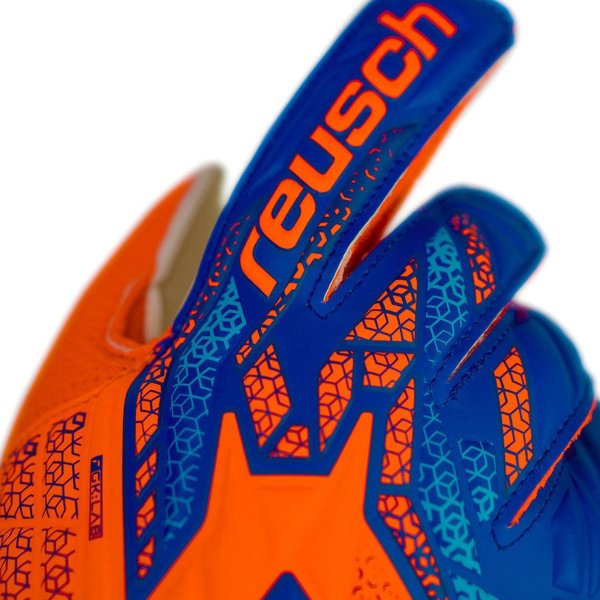 Γάντια τερματοφύλακα Reusch Attrakt Solid Junior πορτοκαλί-μπλε 5572515 2290 5,5