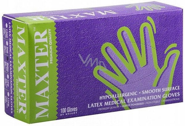 Γάντια Λατέξ Πουδραρισμένα MAXTER 100 τεμ., Μέγεθος L