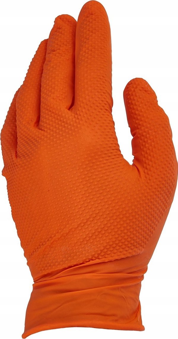 Νιτριλοειδή γάντια SOLID GRIP 50τμχ. μ. XL πορτοκαλί (10)