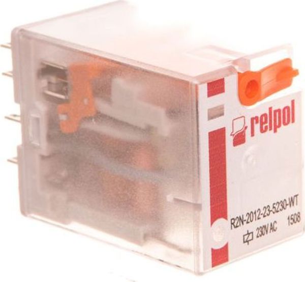 Ρελέ Relpol R2N-2012-23-5230-WT 860400 AgNi, 2 Επαφών, 230V AC