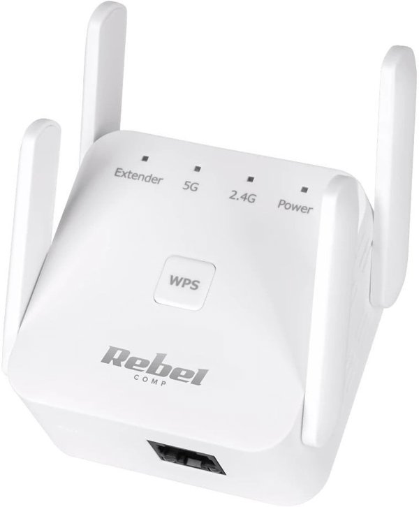 Repeater - wzmacniacz sieci bezprzewodowej 2.4+5 GHz Rebel KOM1032