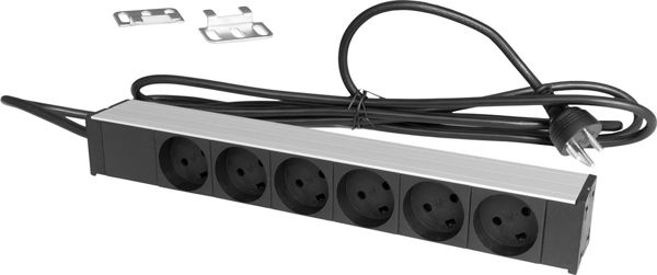 Retex Πολύπριζο Αλουμινίου PDU 6 Θέσεων, 334x45x45mm (24155016)