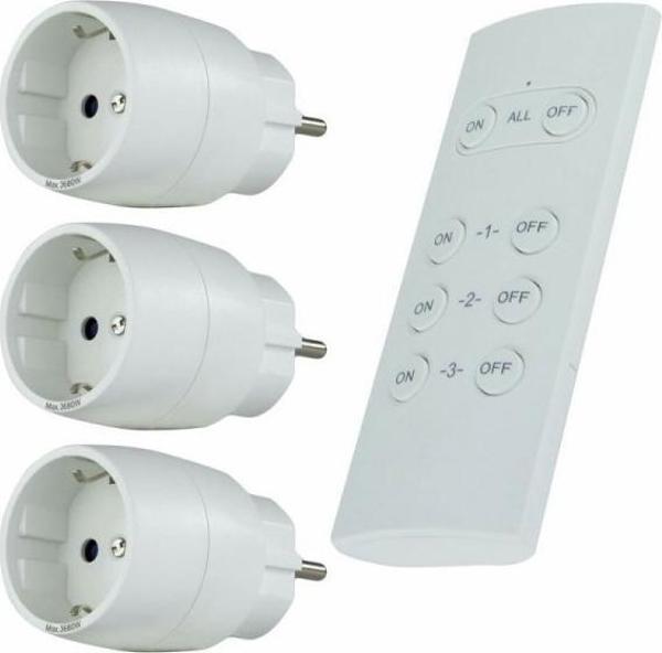 REV Ασύρματο Σετ Διακοπτών 3+1, Smart Contact 0085500103, Τηλεχειριζόμενο, Λευκό, Refurbished A+