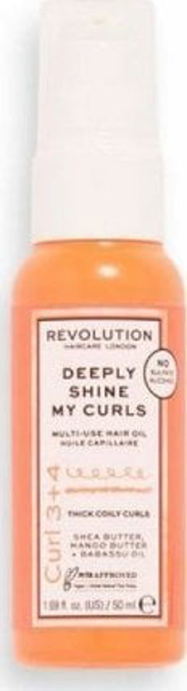 Revolution Λάδι Μαλλιών Revolution Hair Care London Deeply Shine My Curls για Ζωντανά και Ορισμένα Σγουρά Μαλλιά (50 ml)