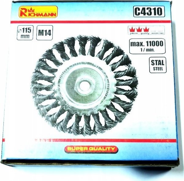 Βούρτσα σύρματος επίπεδη περιστροφική 115 x 22.2 mm. Richmann