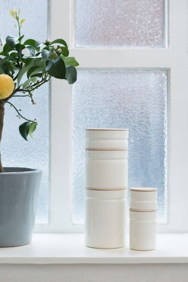 Riess RIESS - Κουζίνα δοχείο με ξύλινο καπάκι 2,2l Light Grey