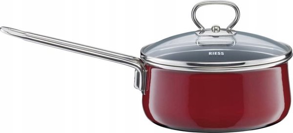 Riess Κατσαρόλα Rosso με Καπάκι 16cm, Εμαγιέ, Κατάλληλη για Επαγωγικές Εστίες