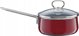Riess Κατσαρόλα Rosso με Καπάκι 16cm, Εμαγιέ, Κατάλληλη για Επαγωγικές Εστίες