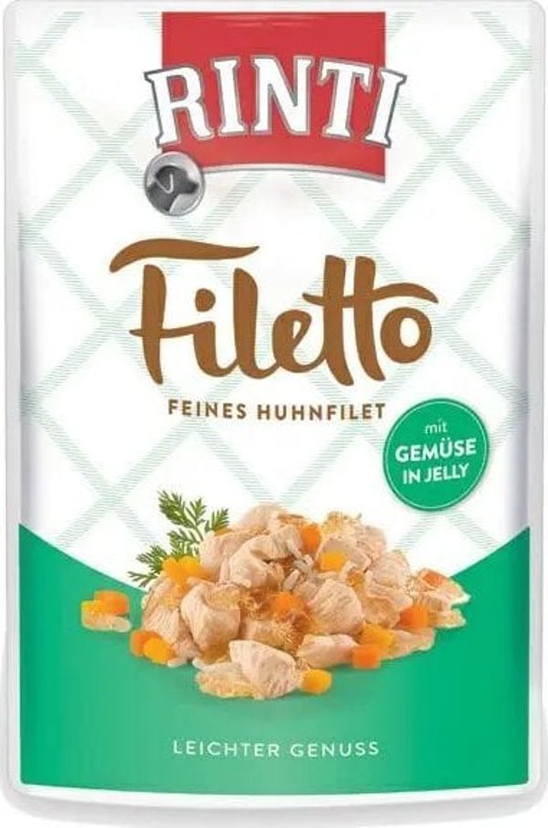 Rinti Filetto Υγρή Τροφή για Σκύλους, Κοτόπουλο με Λαχανικά, 100g