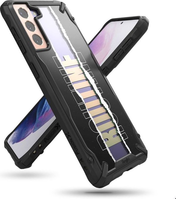 Θήκη θωρακισμένη με πλαίσιο Ringke Ringke Fusion X Design για Samsung Galaxy S21+ 5G (S21 Plus 5G) μαύρο (Routine) (XDSG0054)