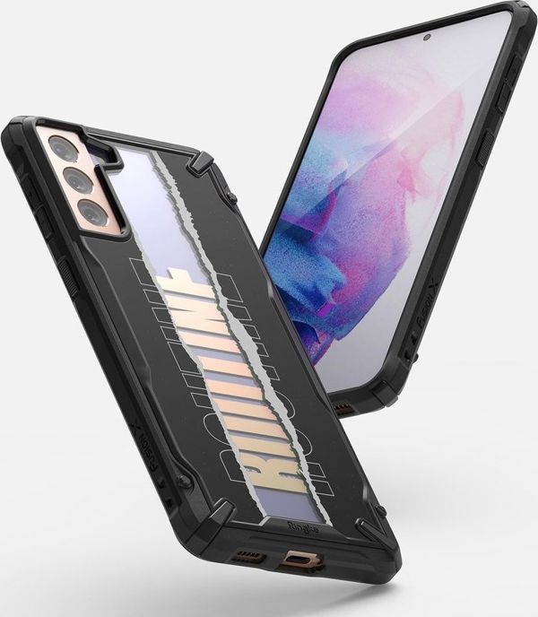 Θήκη θωρακισμένη με πλαίσιο Ringke Ringke Fusion X Design για Samsung Galaxy S21+ 5G (S21 Plus 5G) μαύρο (Routine) (XDSG0054)