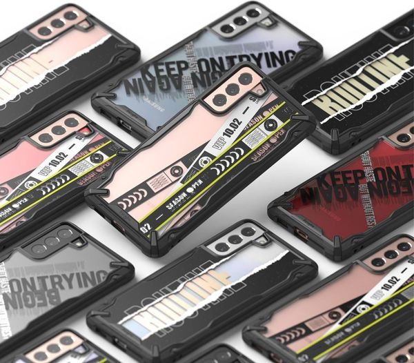 Θήκη θωρακισμένη με πλαίσιο Ringke Ringke Fusion X Design για Samsung Galaxy S21+ 5G (S21 Plus 5G) μαύρο (Routine) (XDSG0054)