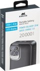 RivaCase POWERBANK 20.000 MAH USB-C 20W LCD, 1X ΕΙΣΟΔΟΣ/ΕΞΟΔΟΣ USB-C PD 20W, 2X USB-A QC 3.0 18W, ΜΑΥΡΟ