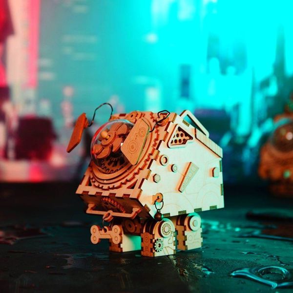 Robotime Technology ROBOTIME Ξύλινο Μοντέλο Μουσικό Κουτί Steampunk Σκύλος