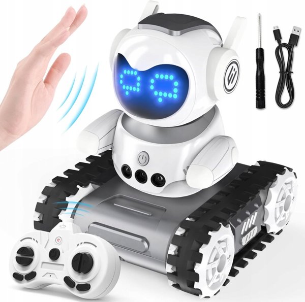 Robot zdalnie sterowany z funkcjÄ Walkie-Talkie emocje LED