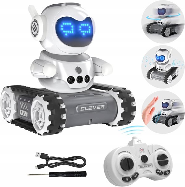 Robot zdalnie sterowany z funkcjÄ Walkie-Talkie emocje LED