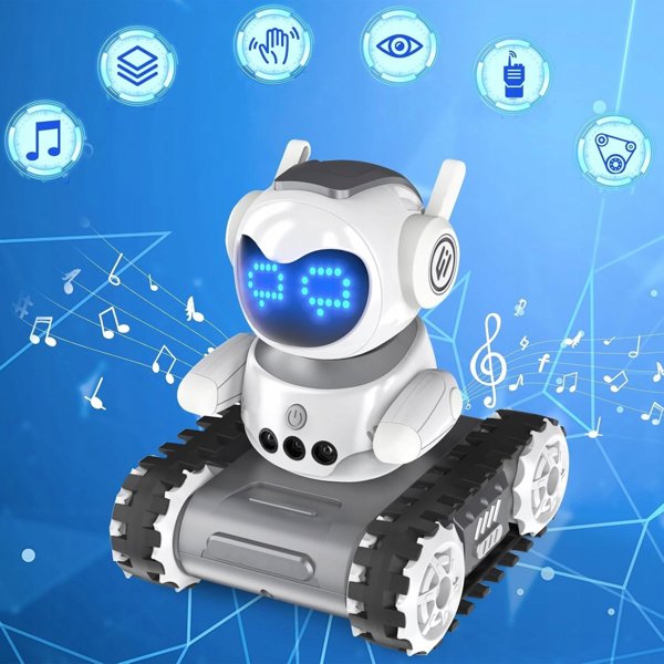 Robot zdalnie sterowany z funkcjÄ Walkie-Talkie emocje LED