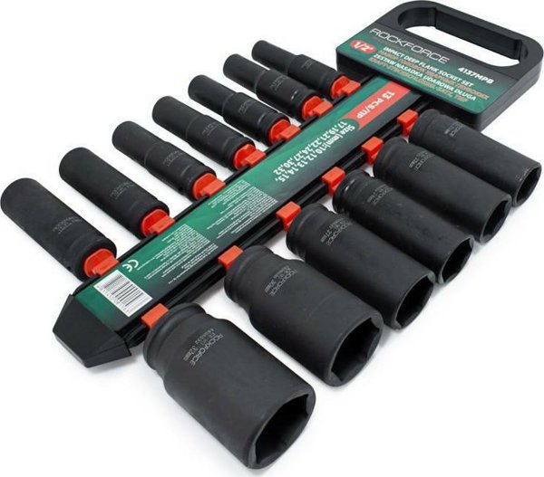 Rockforce ROCKFORCE ΜΑΚΡΙΑ ΚΑΡΥΔΑΚΙΑ ΚΡΟΥΣΤΙΚΑ 13τμχ.1/2" 10-32mm /ΚΡΕΜΑΣΤΡΑ