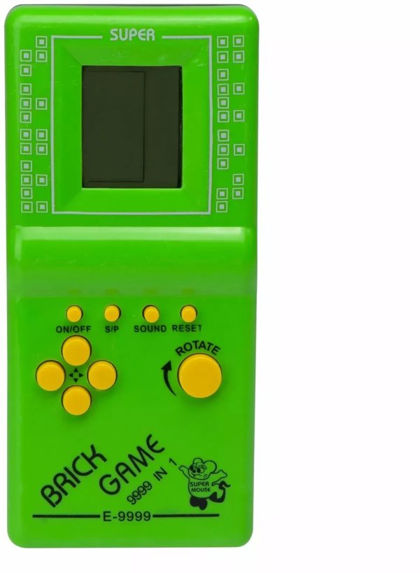 Roger Tetris Ηλεκτρονικό Παιχνίδι Neon Green, Φορητή Κονσόλα με Κλασικά Παιχνίδια