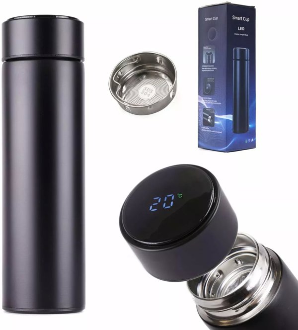 RoGer Θερμός Κούπα Smart LED 500ml Μαύρο