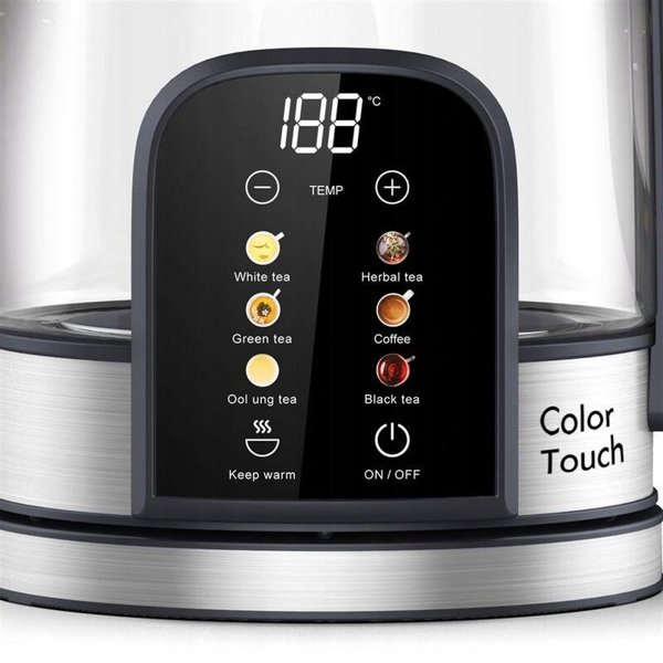 Rohnson Color Touch βραστήρας, 2200 W, 6 θερμοκρασίες, 1.7 l, LED οθόνη, πίνακας αφής, γυαλί